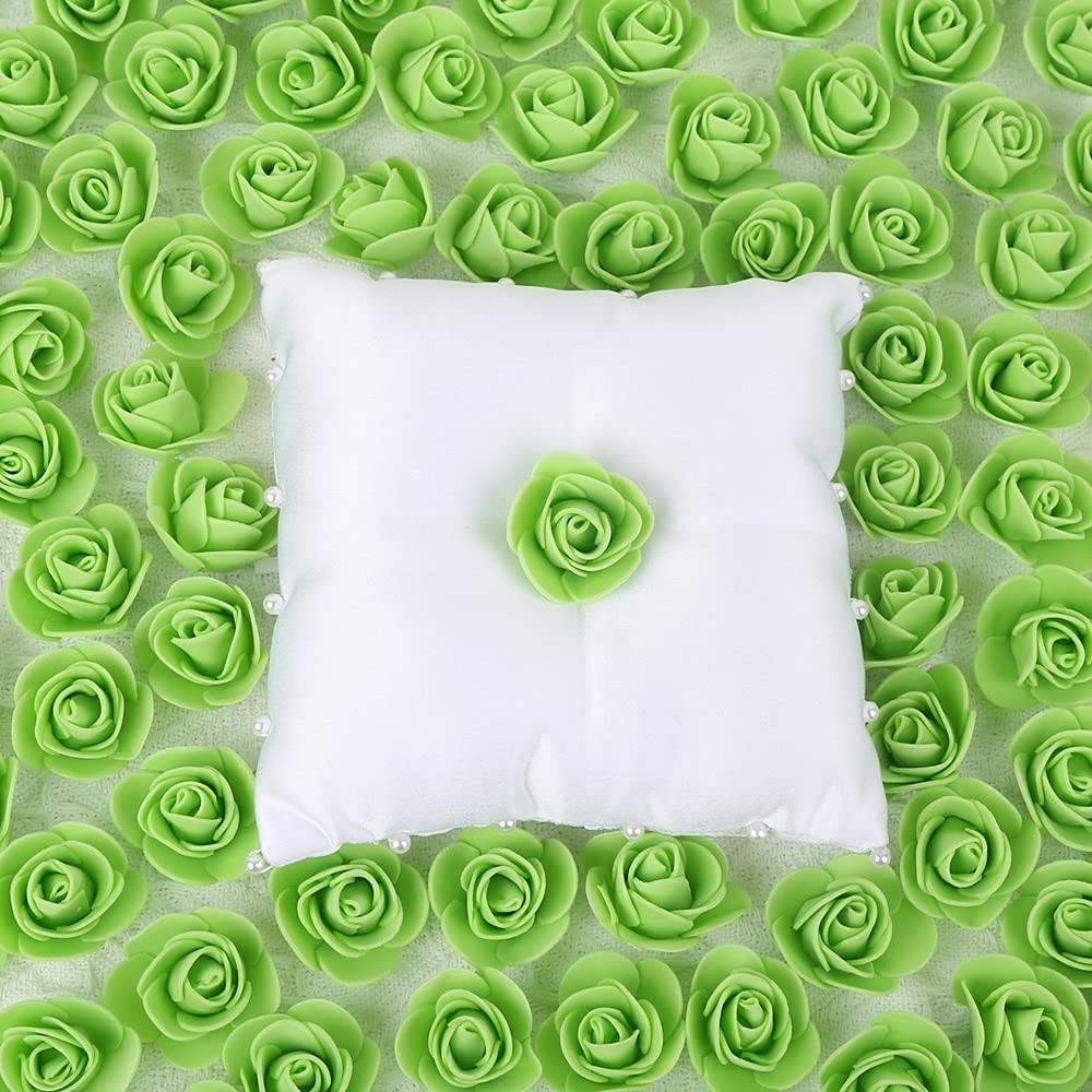 500 PCS Fruit Green Mini Foam Artificial Rose Head Bulk Fake Flower Crafts