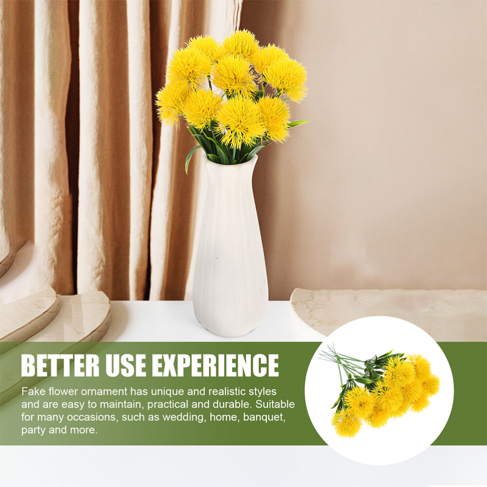 12Pcs Fake Dandelion Artificial Plant Wedding Decorations Office Vase