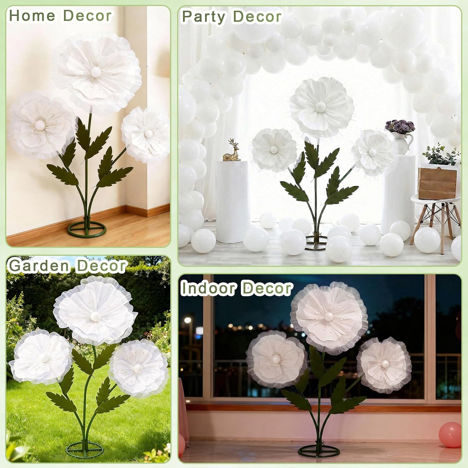 3PCS Giant Flowers for Decoration, 5.9Ft Large Artificial Silk and Foam Flower w