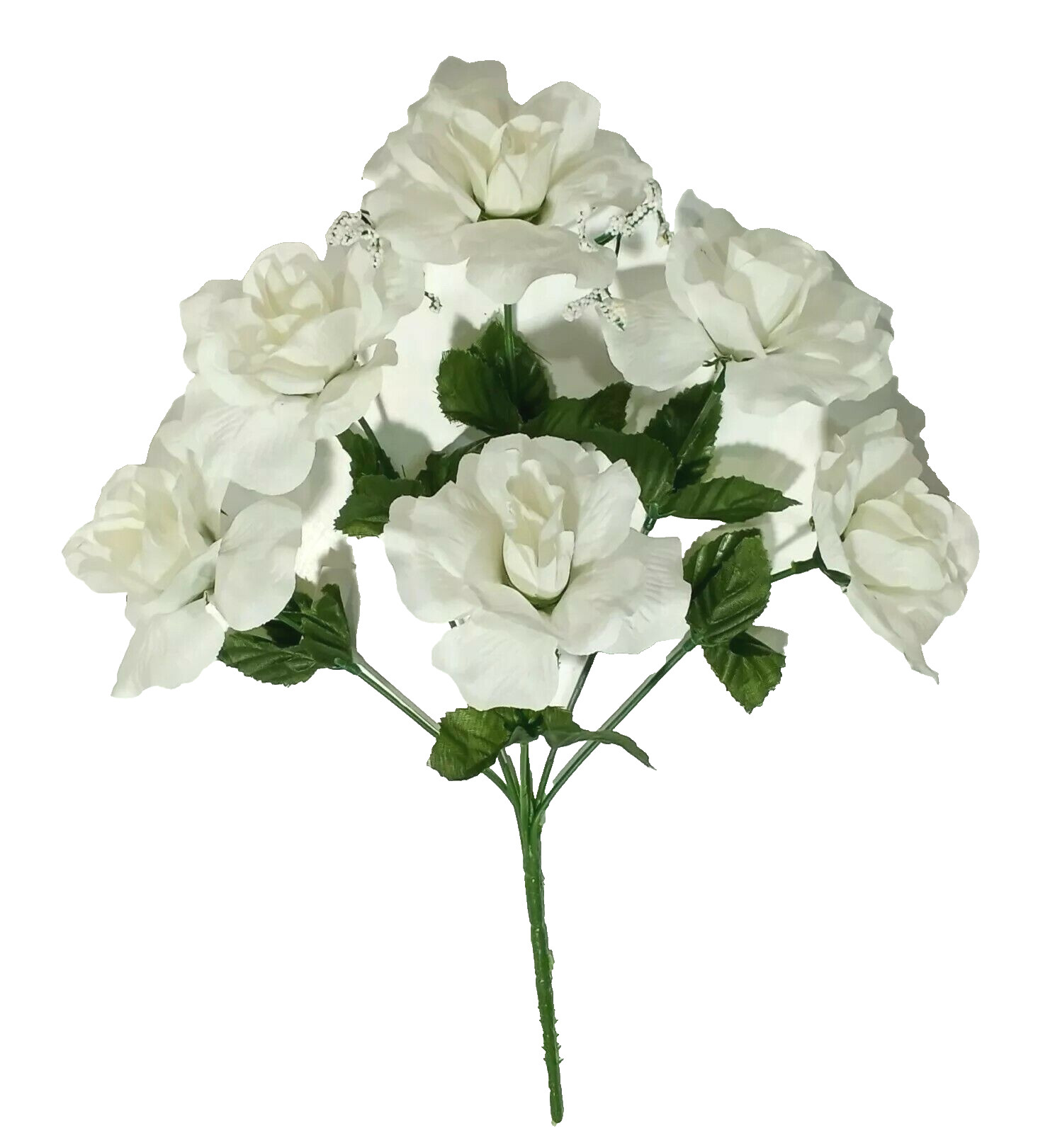 (12-Pack) 72 Cream Open Roses 14″ Bush Silk Flower Home Craft In/Outdoor Decor