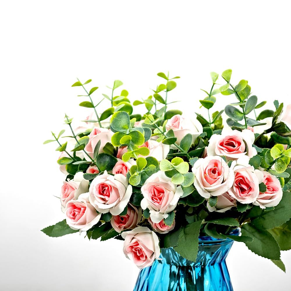5 PCS Pink Real Touch Artificial Rose Flowers Fake Bouquet Wedding Decoration