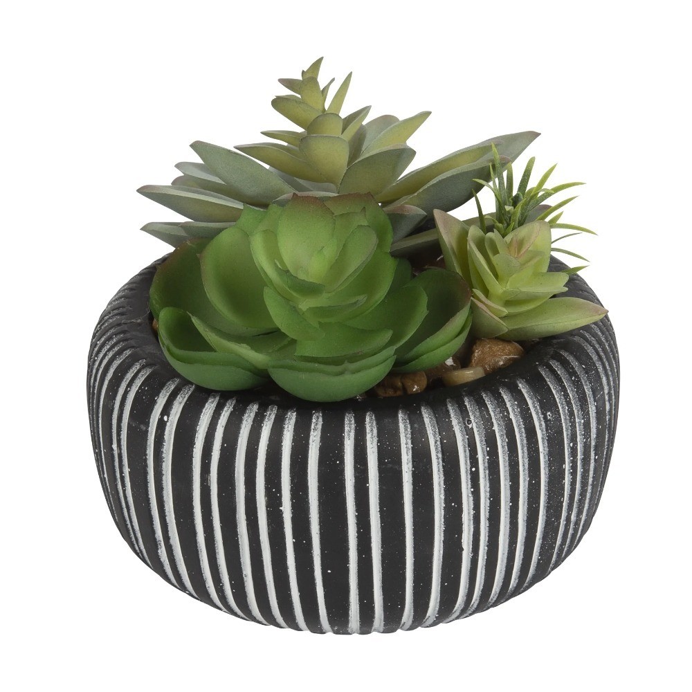Artificial Succulent Plant in Decorative Stone Pot Multicolor for Home Desk