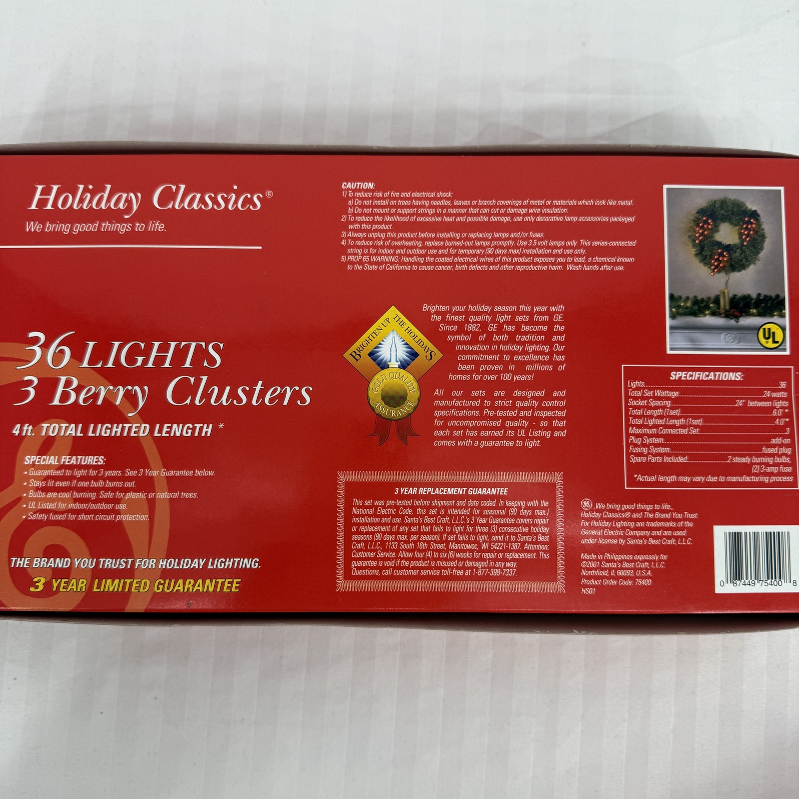 GE Holiday Classics 36 Light 2-Pack Berry Grape Clusters Christmas String Lights
