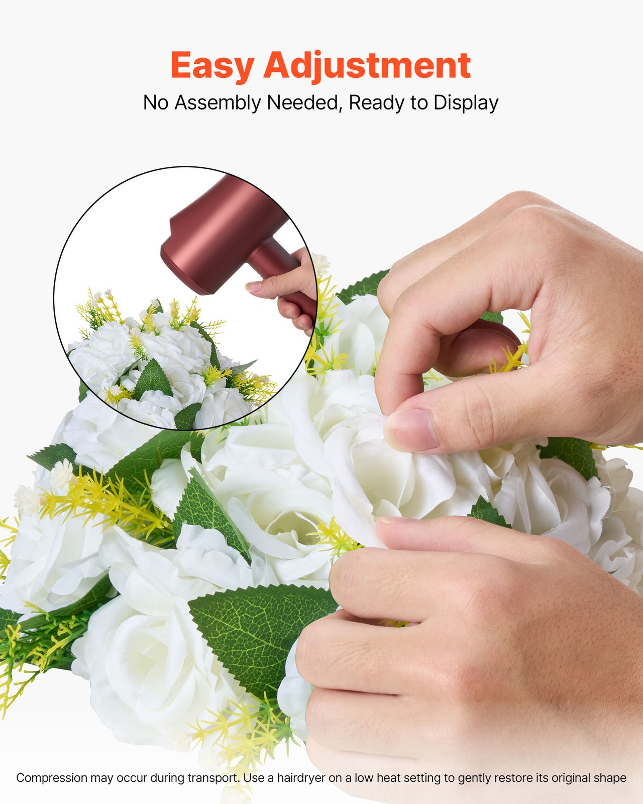 VEVOR Flower Balls Wedding Centerpieces 9.5-Inch Fake Flower Arrangement 10 PCS