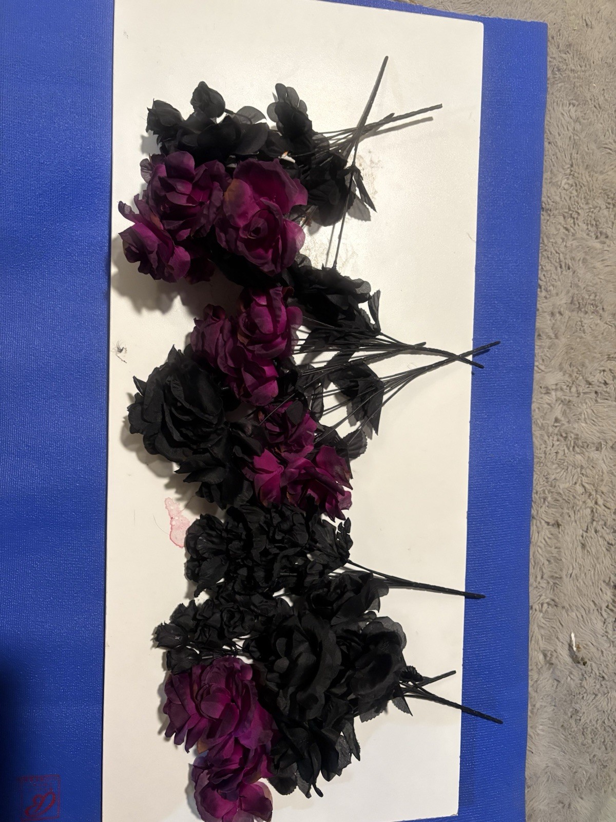 10 Boquets Roses Artificial Black Purple Roses On Stem Artificial Flowers 70PC