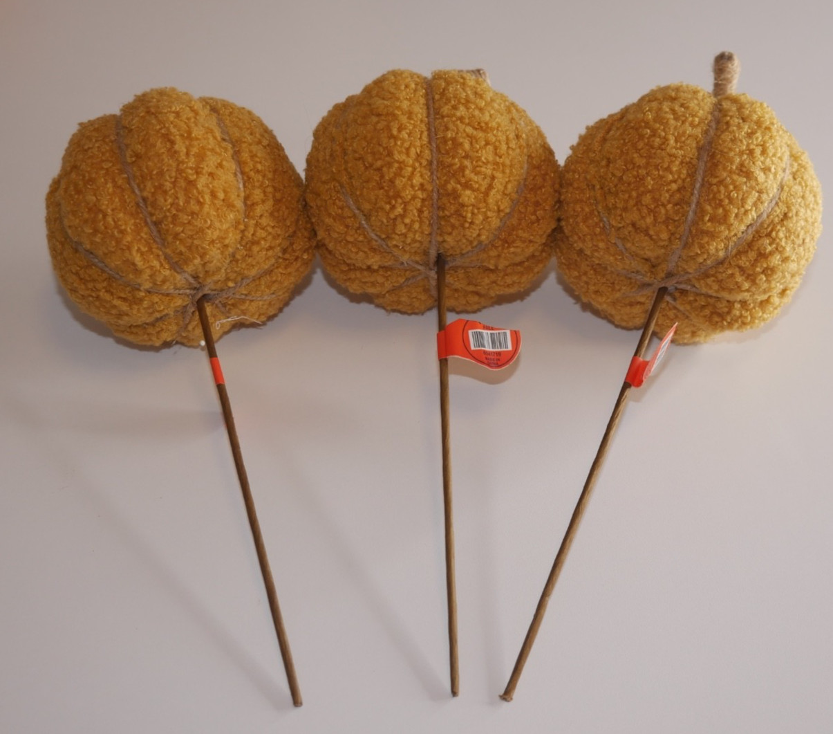 Thanksgiving Fall Pumpkin Floral Pick Stem 3pc LOT Set HL NEW NWT