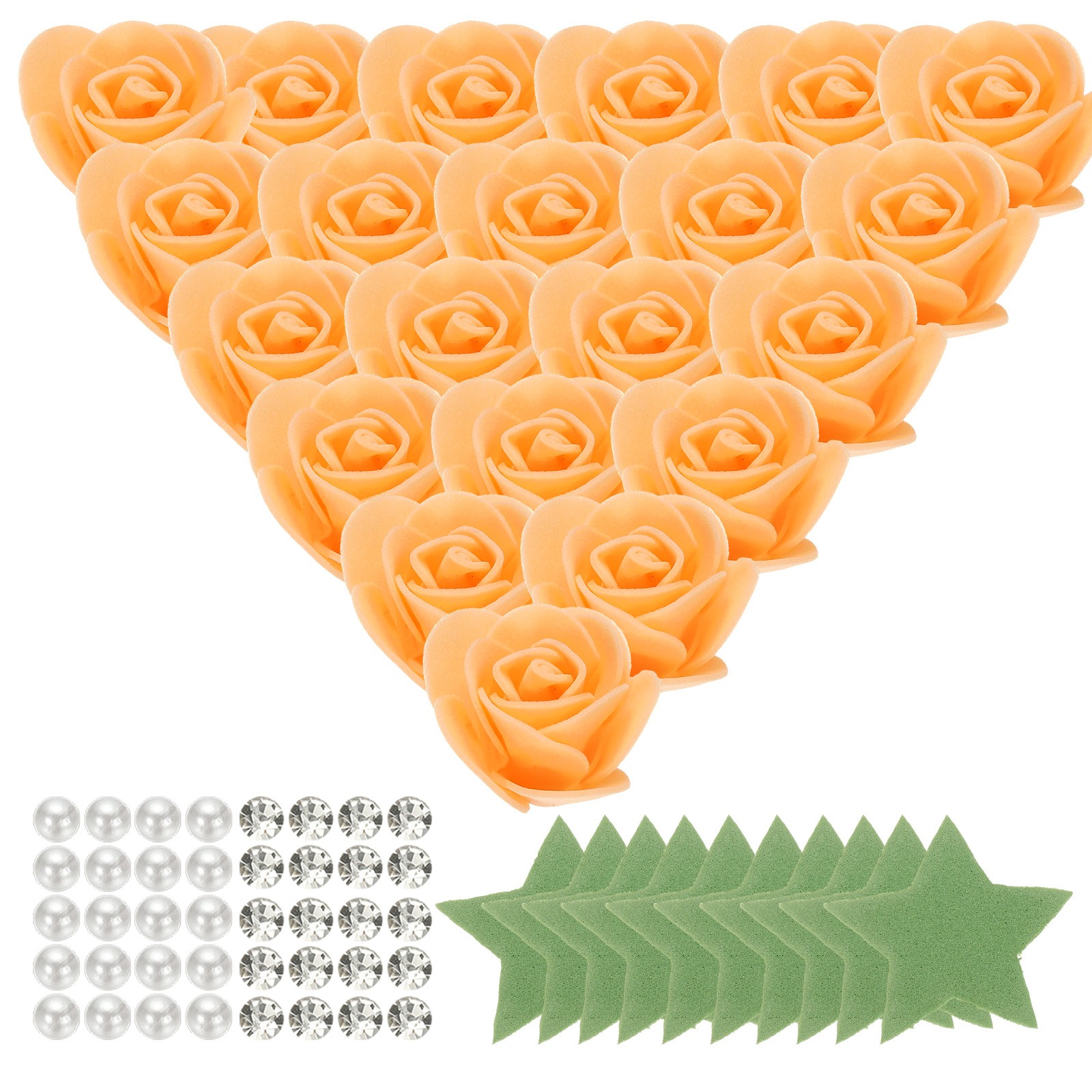 500pcs Foam Rose Heads 3.5 cm for DIY Crafts Accessories, Orange