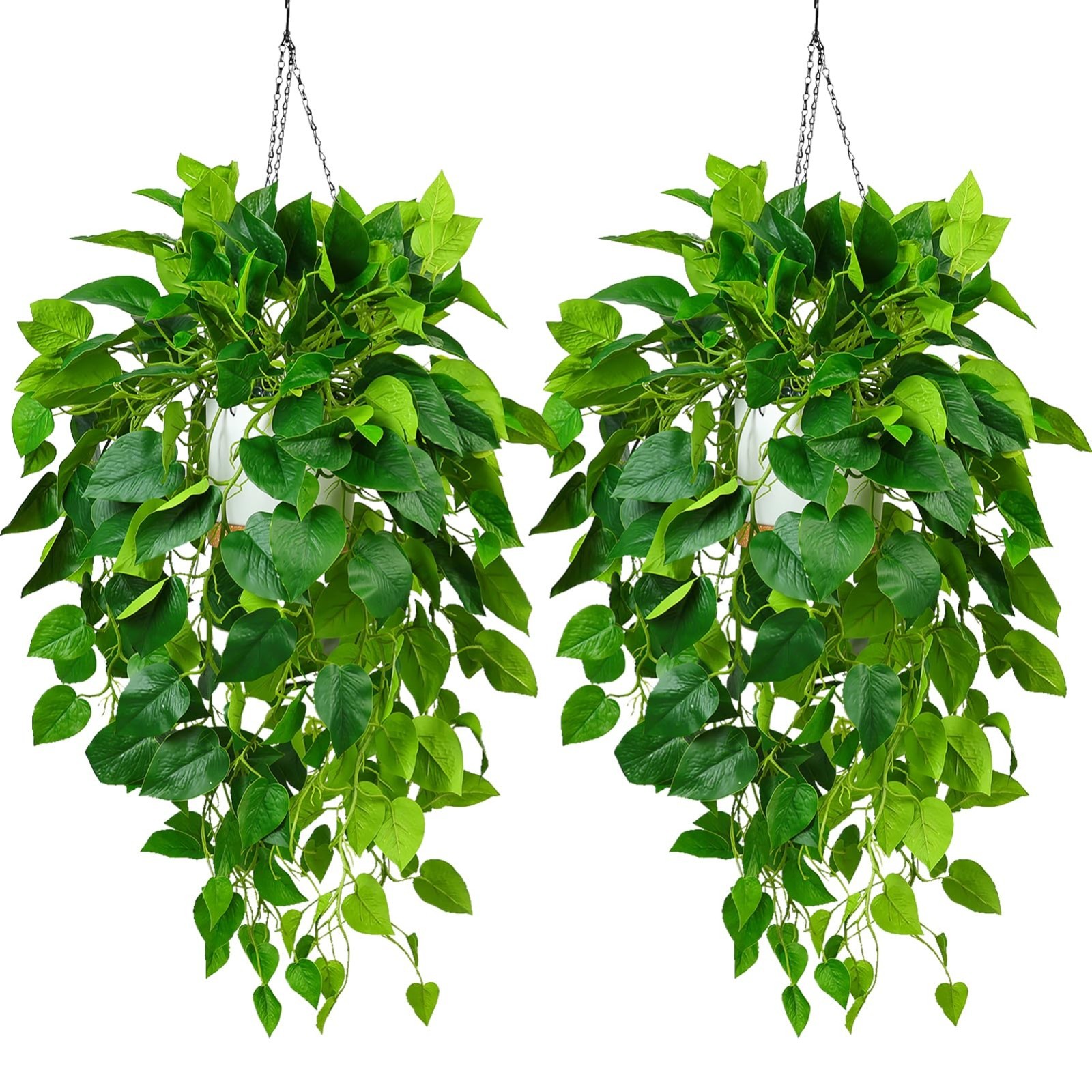 40″ Artificial Ivy Hanging Plants – 2PCS Potted Trailing Greenery for Indoor/Out