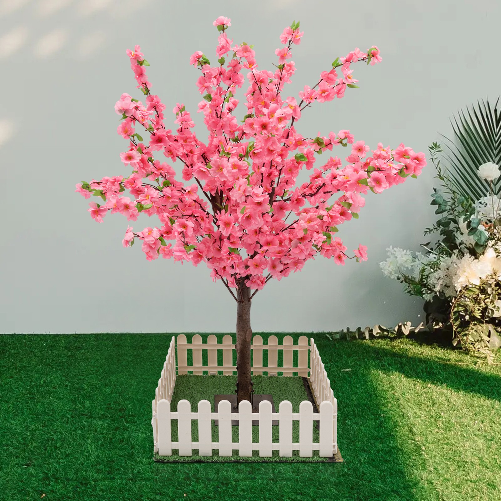3.94ft Artificial Cherry Blossom Tree Pink Fake Sakura Flower Pink Sakura Tree