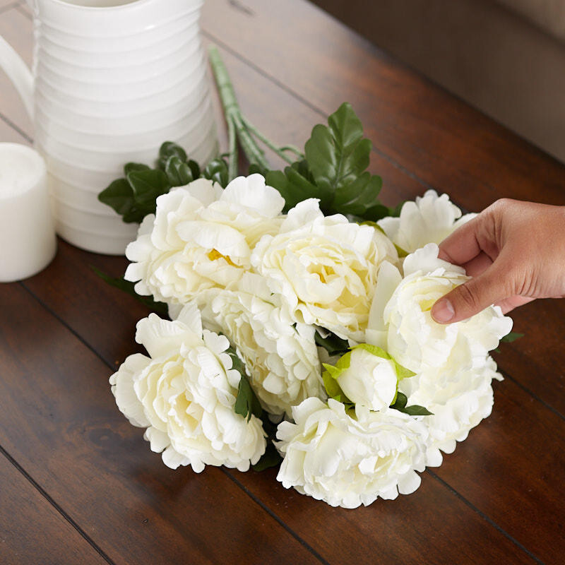 Factory Direct Craft Cream Artificial Peony Bush