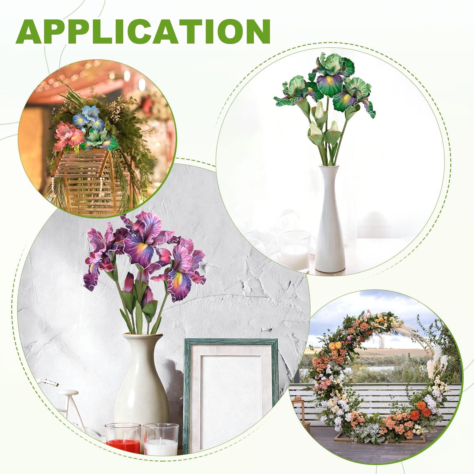 1-Pack Artificial Iris Flowers with Flower Bud 17.7 Inch for Home [Pink]