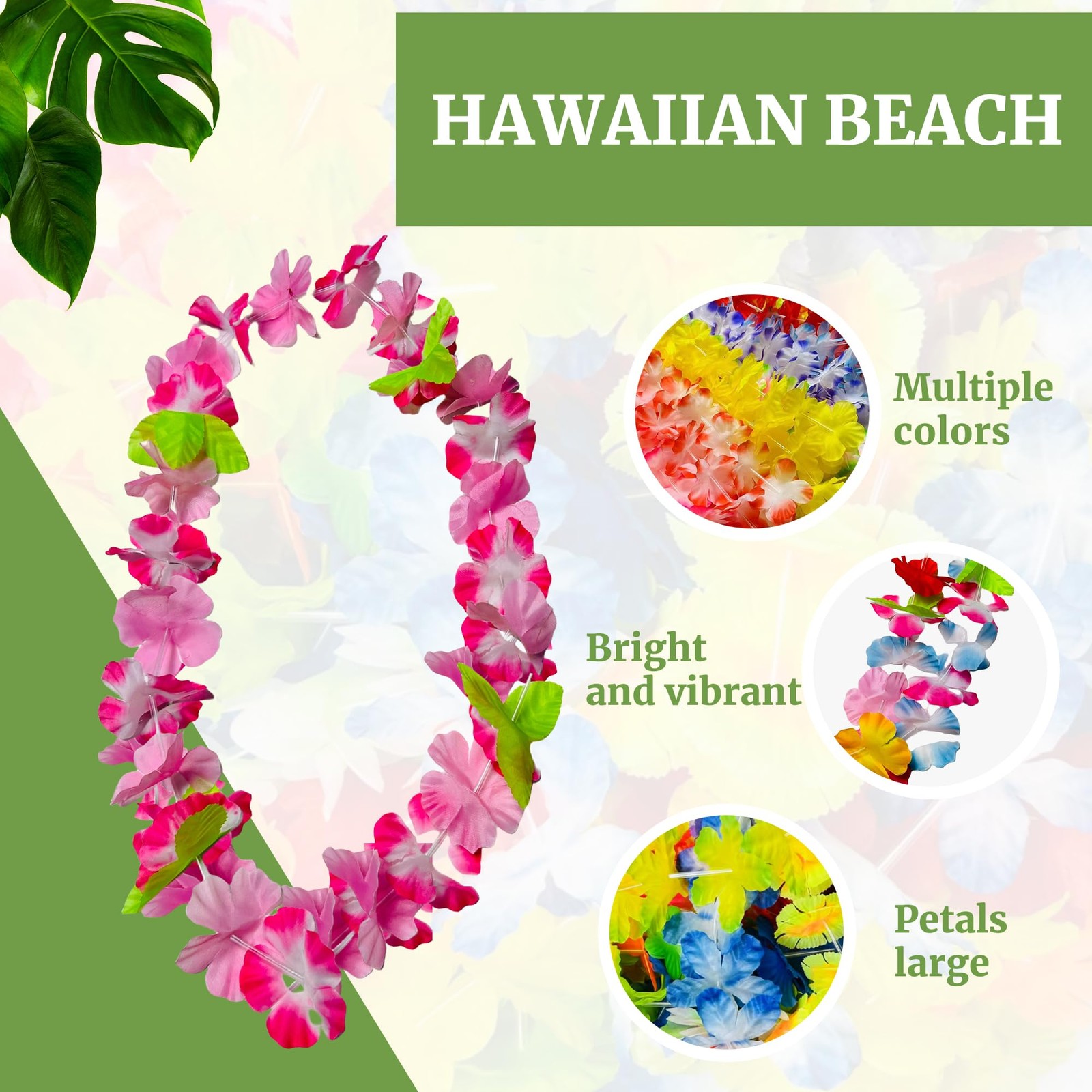 60pcs Hawaiian Leis Bulk for Luau Party, Birthday Party Hawaii Themed Decorat…