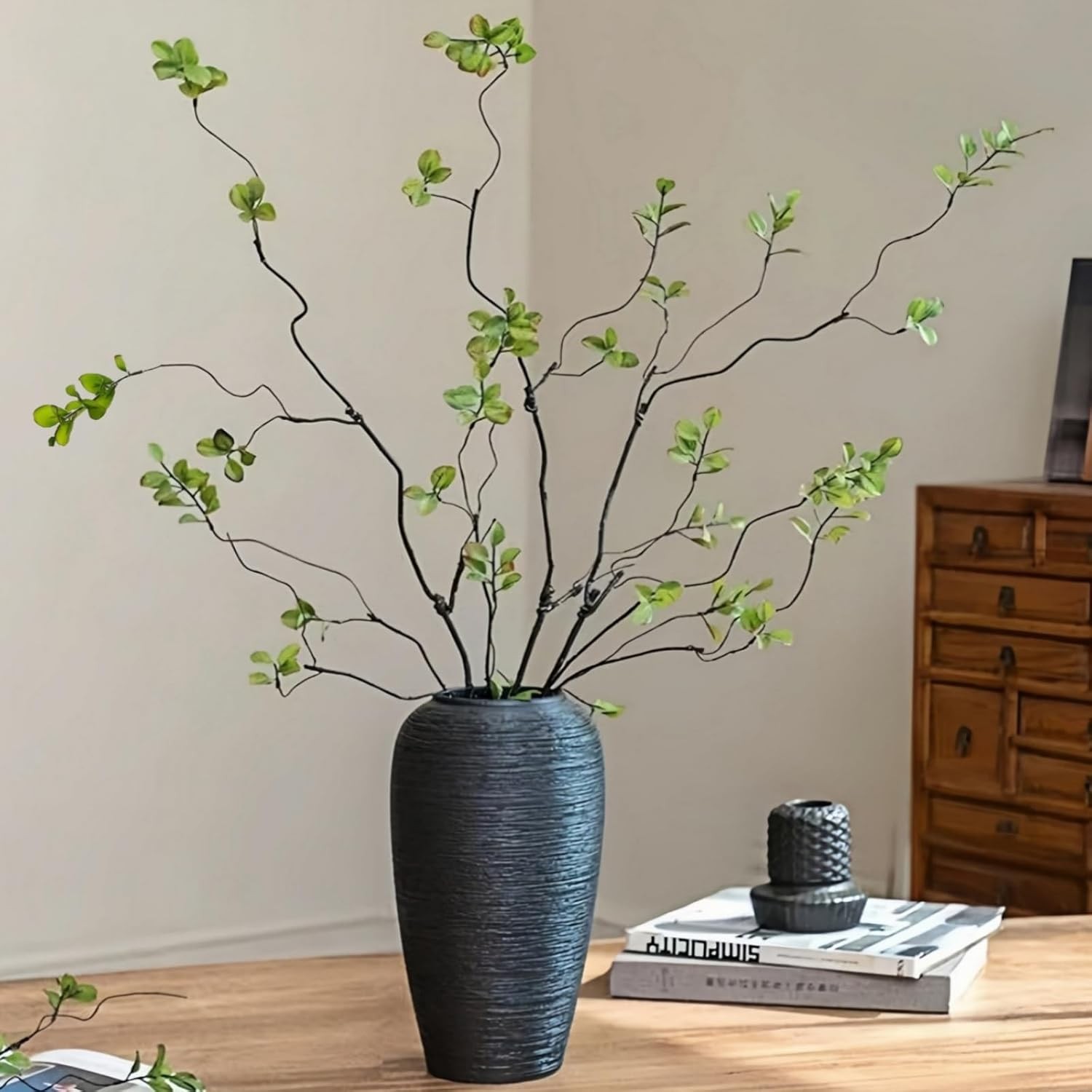 Faux Ficus Branches 4 Pcs Artificial Ficus Stems Eucalyptus Faux Greenery Decor
