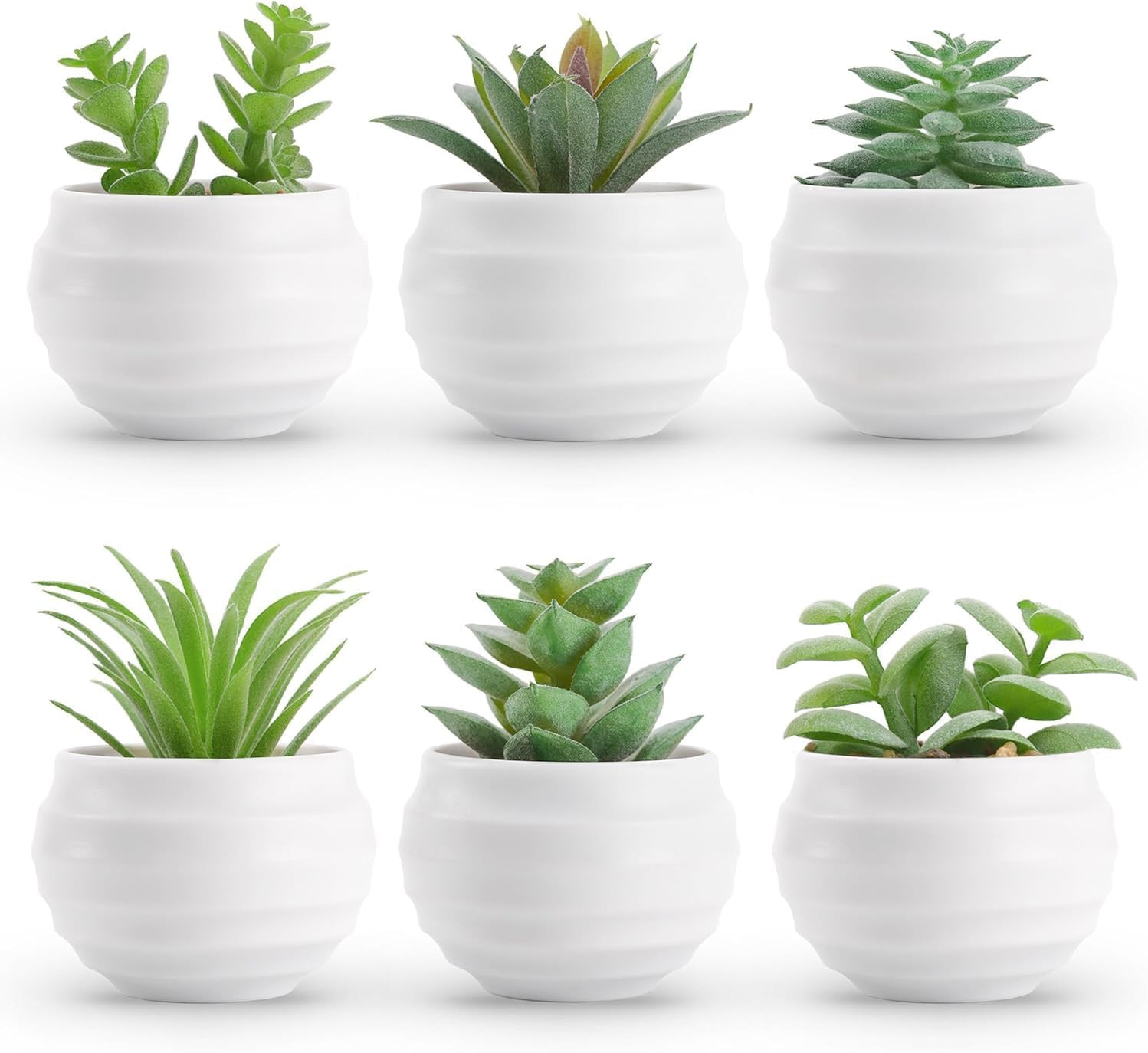 6 Pack Succulents Fake Plants for Bedroom Bathroom Home Decor | Small fake plant