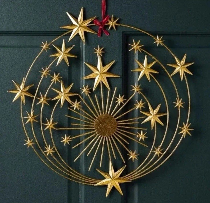 Anthropologie Terrain Hedy Iron Celestial Stars Starry Wreath Gold RARE New
