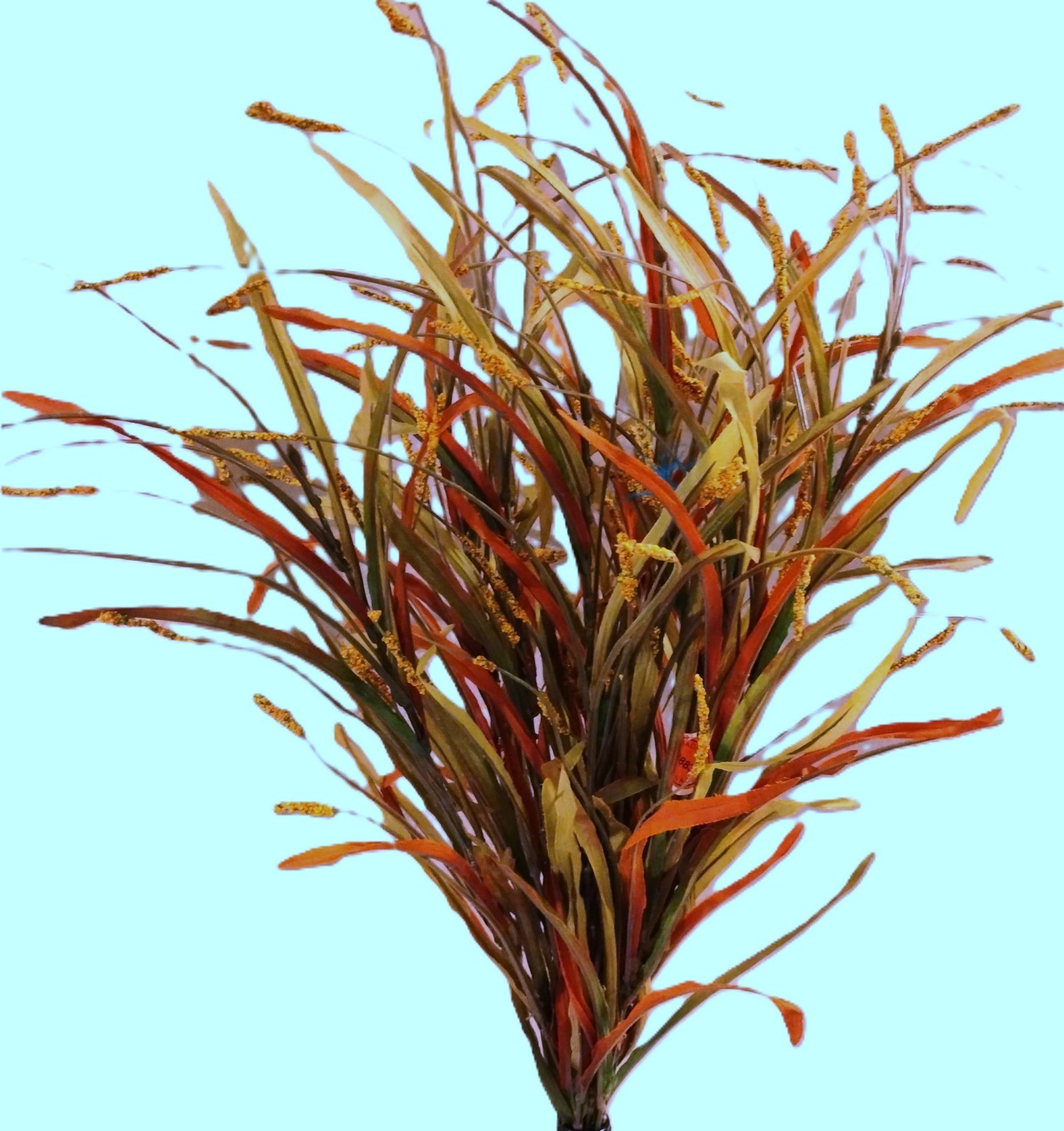 NWT Artificial Autumn Fall Bush of Flame Grass-Orange, Yellow & Green-31.50″T
