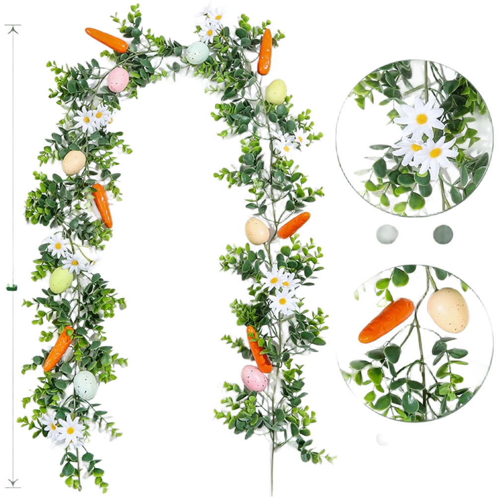 Artificial Vine Carrot Eggs Hanging Wreath Style Decor for Home Wall Display