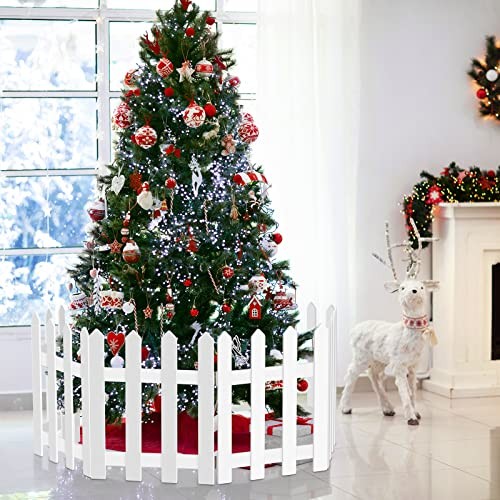 Pack Thick White Wooden Picket Fence – Tree Fence 15.7 x 12 Inches 8