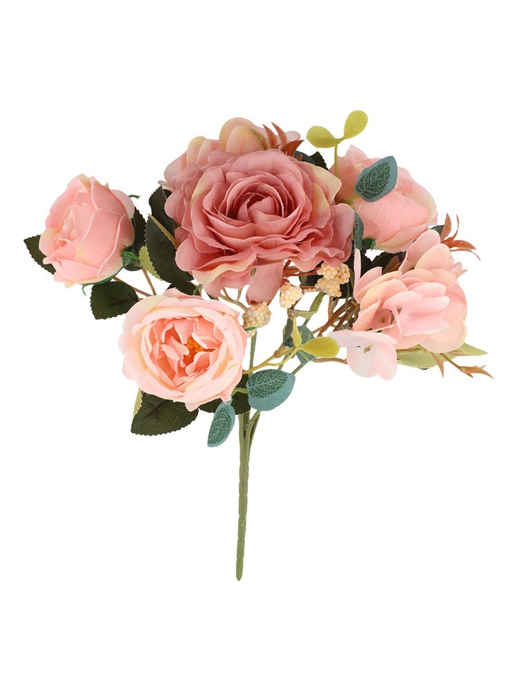 Silk Flowers Artificial Peony Bouquet for Autumn For Weddings and Decor