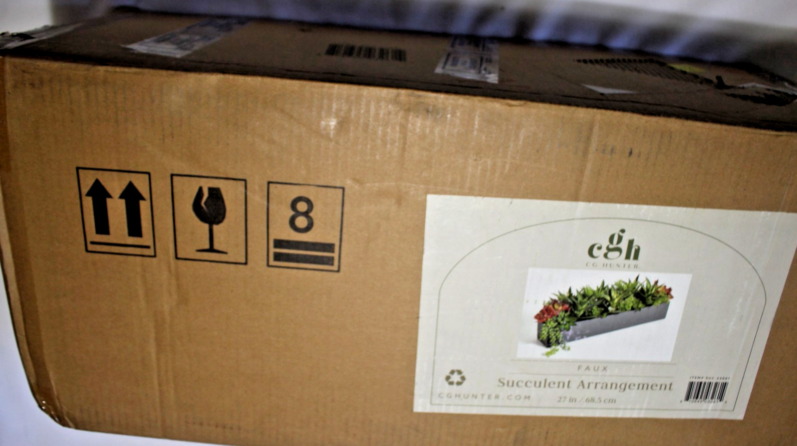 CGH CG HUNTER FAUX SUCCULENT ARRANGEMENT 27″ RECTANGULAR GRAY
