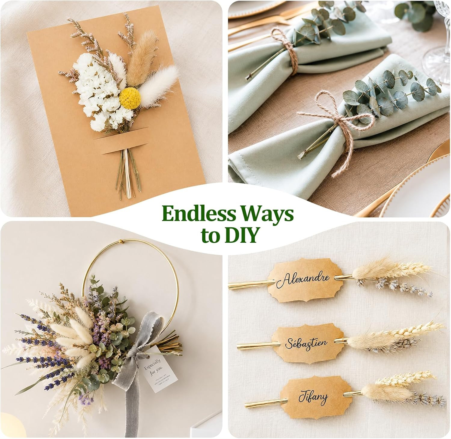 150Pcs DIY Natural Dried Flower Set, Preserved Mini Flowers Bouquets | Mixed Dri