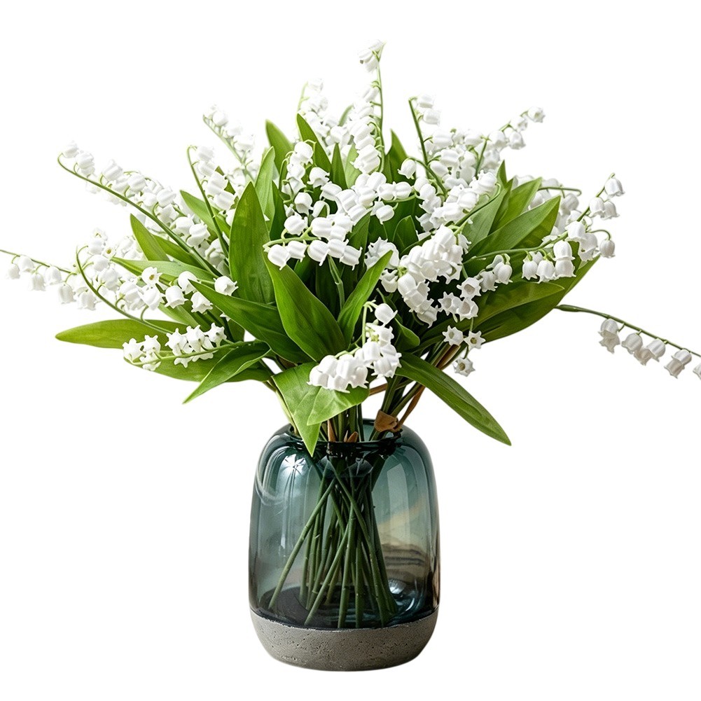 Lifelike Plastic Bellflower and Lily of the Valley Faux Flowers for Styling