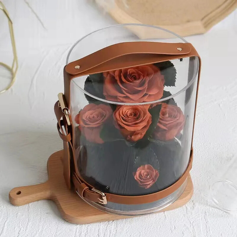 Eternal Red Rose in Secret Garden Acrylic Box – Preserved Flower Gift
