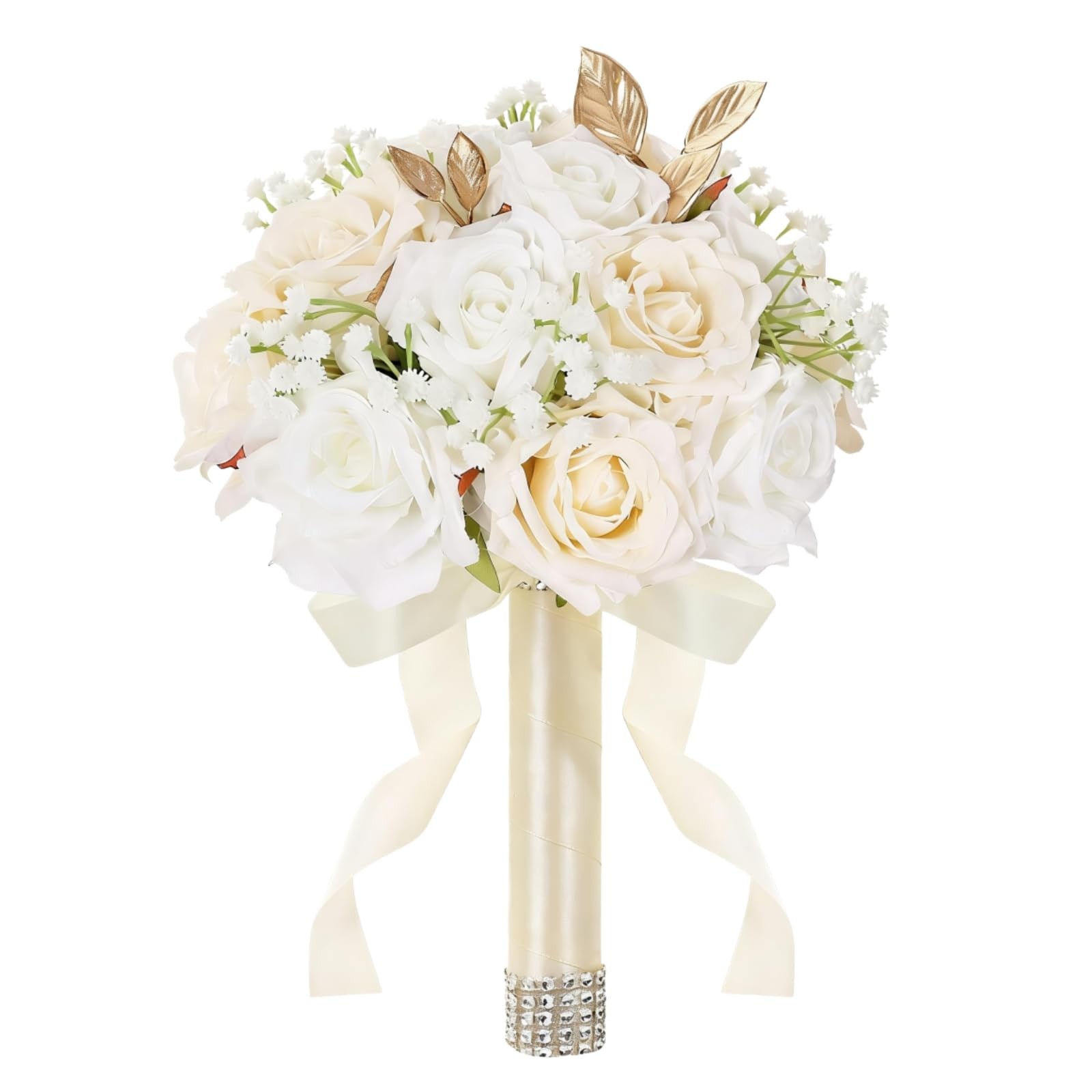 Wedding Bouquets for Bride & Bridesmaid, 9 Inch Artificial Rose Bridal Bouque…