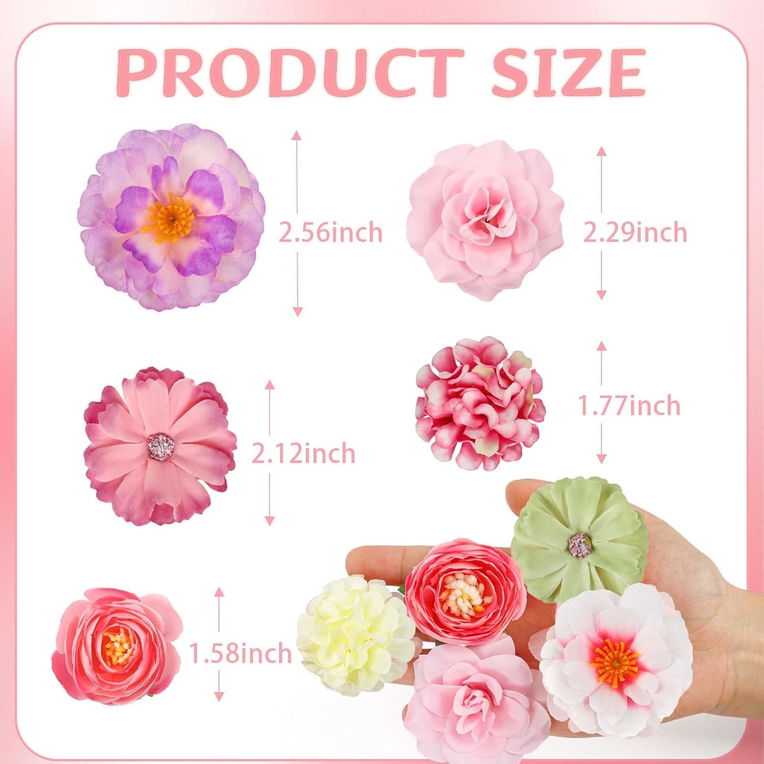 Fake Flower Heads Mini Silk Flowrs Bulk Small Flower 3D Loose Faux Daisy Rose