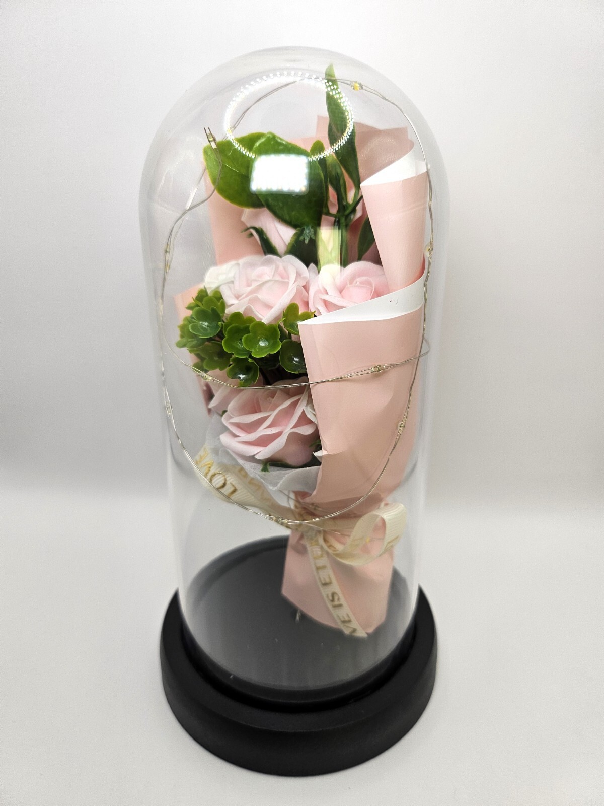Immortal Rose Bouquet With LED Copper Wire String Light Perfect Gift Home Decor