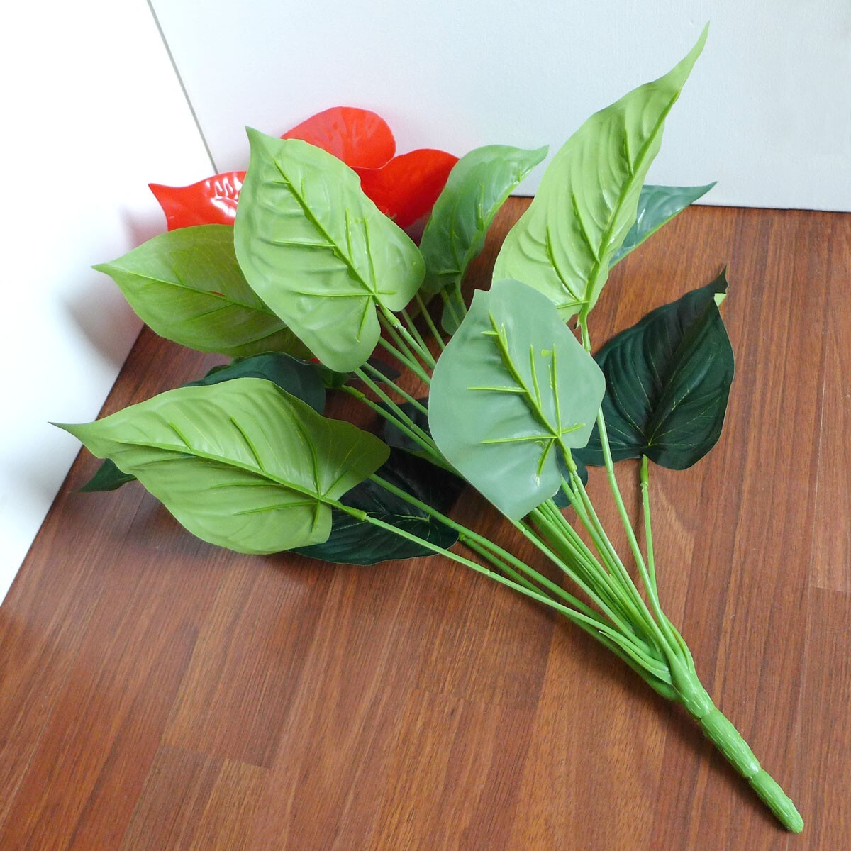 20″ Height Artificial Plant Tree Grass Lifelike Leaf 5 Palm Flowers Bush