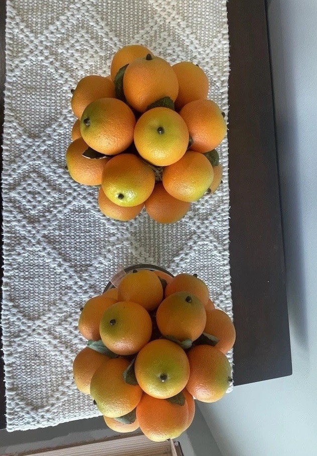 Artificial Small 11″x5”Mandarin Orange Clementine Tree Home or Office Decor pair