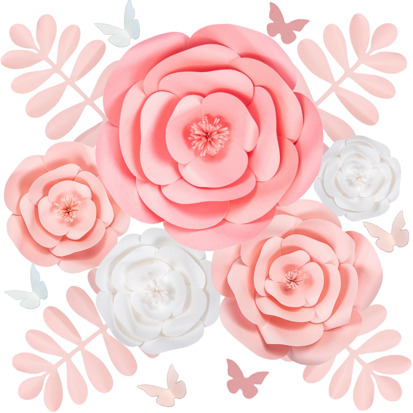 15pc Large Flowers Decorations for Wall – Reusable 3D Wall Decor for Girls Ro…