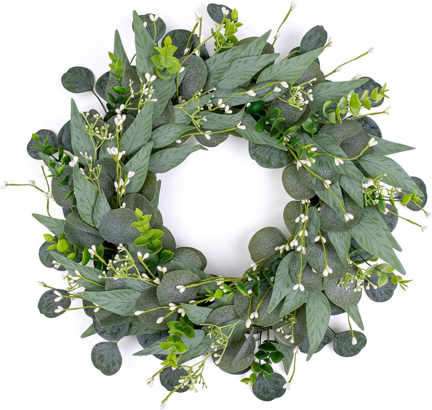 20 Inch Green Wreaths for Front Door Artificial Eucalyptus Wreath Greenery Wreat