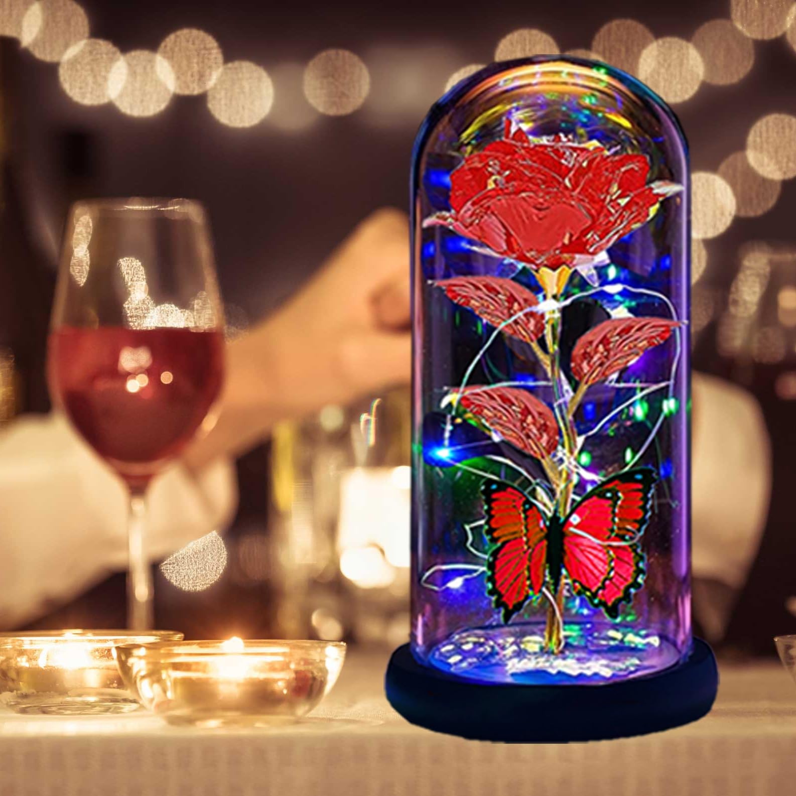 Mothers Day Flowers Gifts for Mom Wife Her Women,Light Up Rose Flower in A Gl…