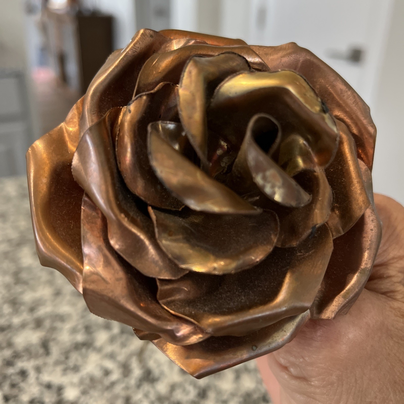 Vintage Handcrafted Forever Rose Copper Metal