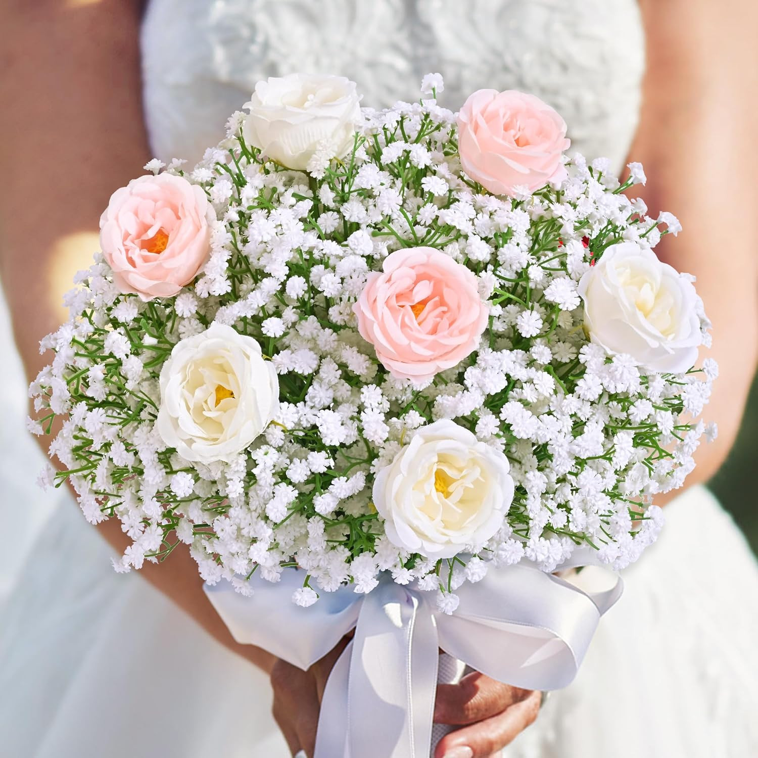 108 Pcs White Artificial Baby’s Breath Flowers for Wedding & Home Decor