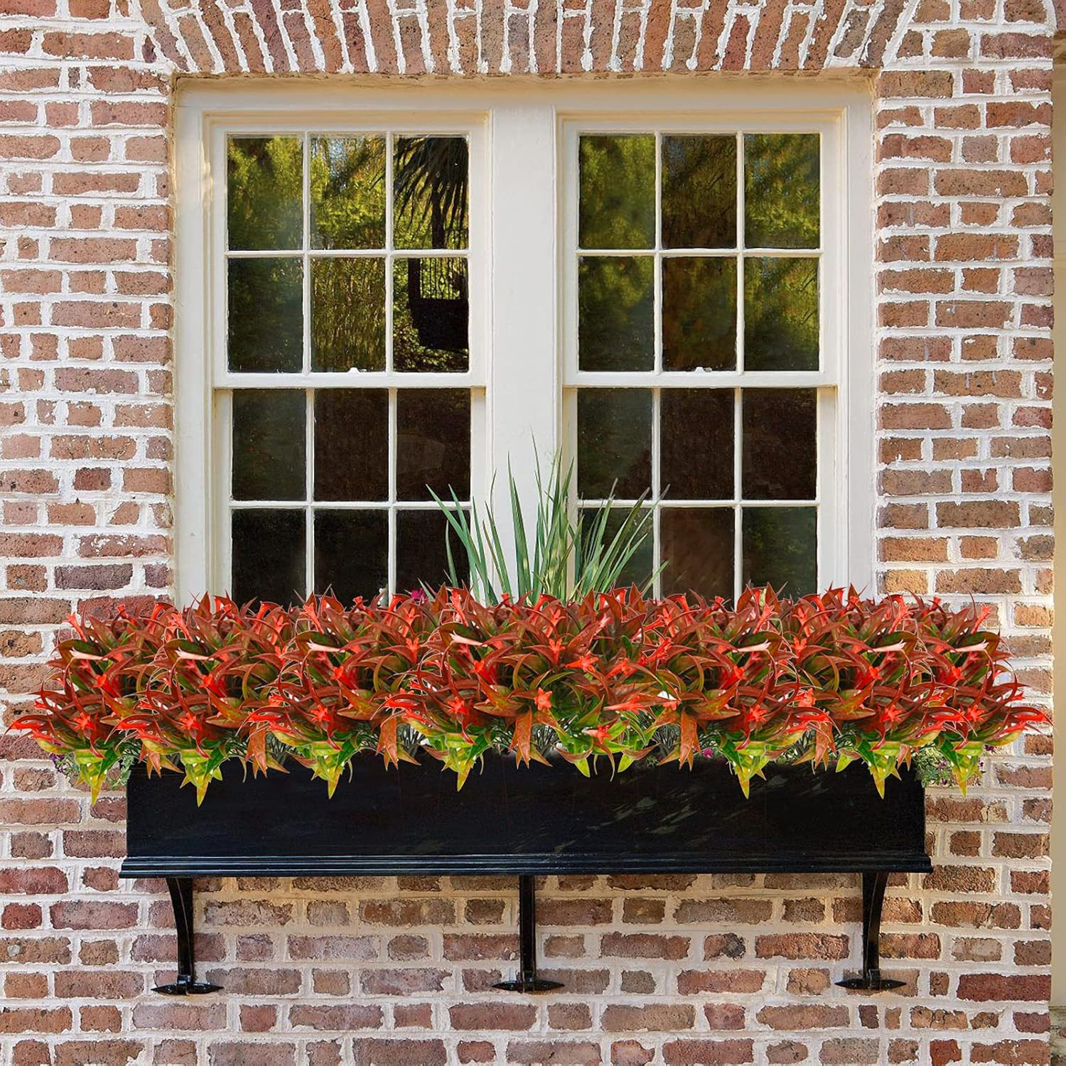 6Pcs Outdoor Artificial Plants UV Resistant Fake Flowers Plastic Plants Morning