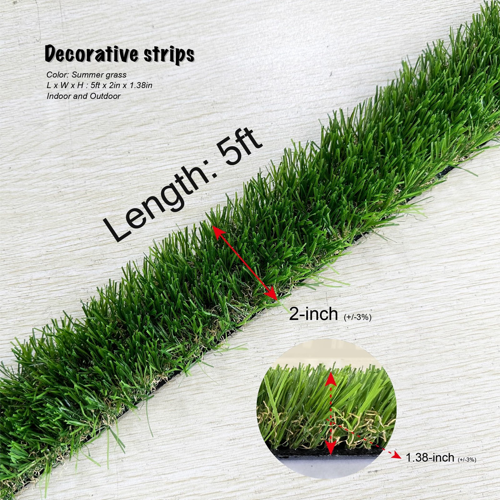 Artificial Grass Decoration Strip Indoor/Outdoor DIY Fake Grass (Summer Grass, W