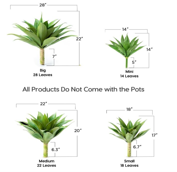 Artificial Plant Outdoor Agave – Large Size UV Resistant Fake Agave Plants fo…