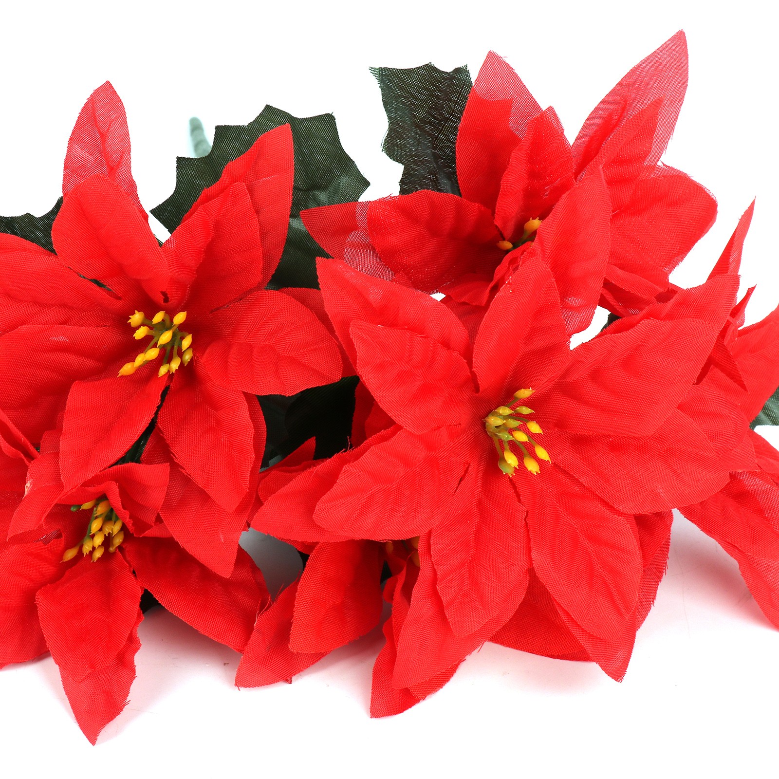 6 Branches Red Poinsettia 37cm Artificial Christmas Flower Decor