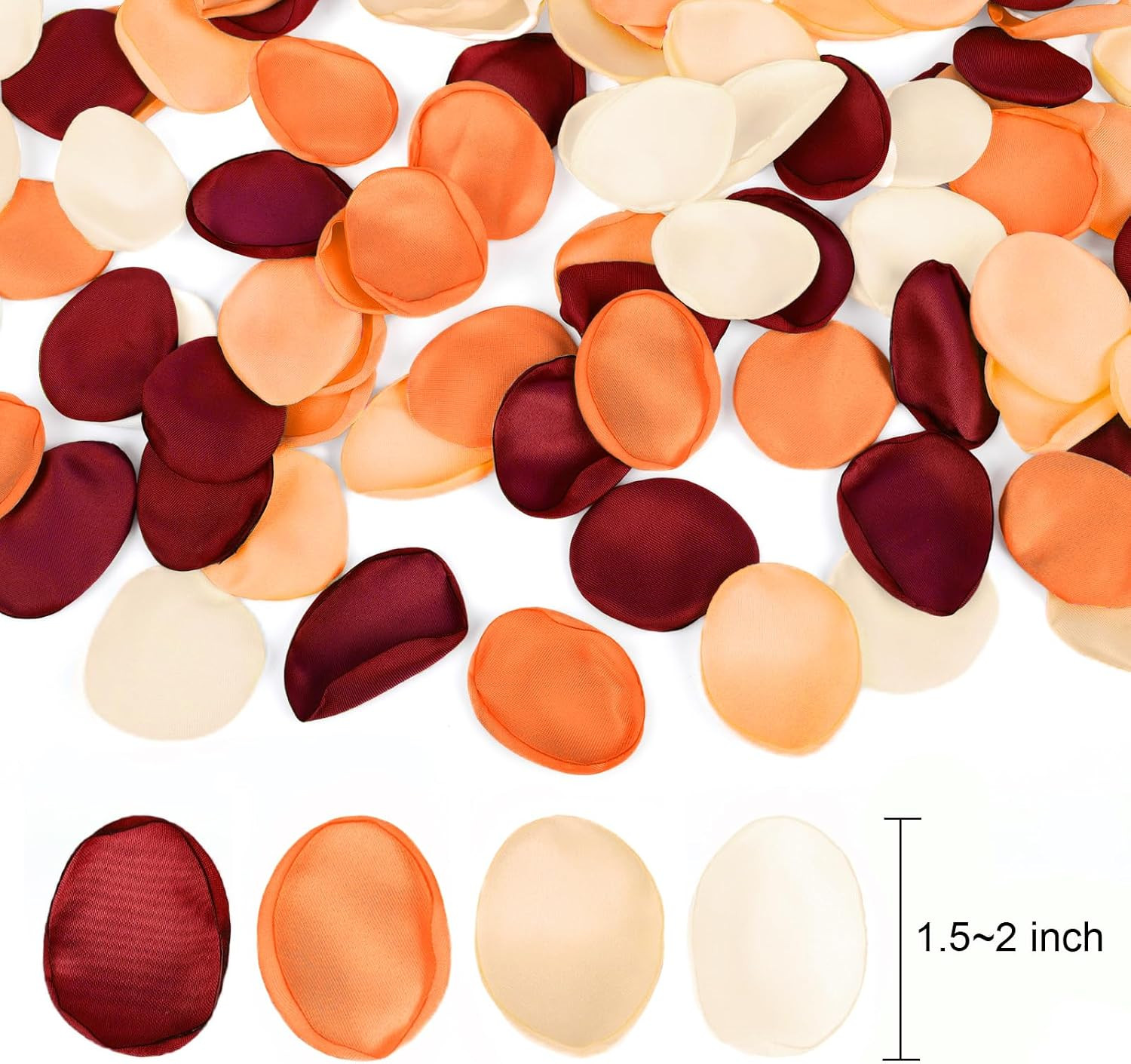 Emivery 300Pcs Artificial Flower Petals, Burnt Orange Fall Wedding Decor Silk Ro