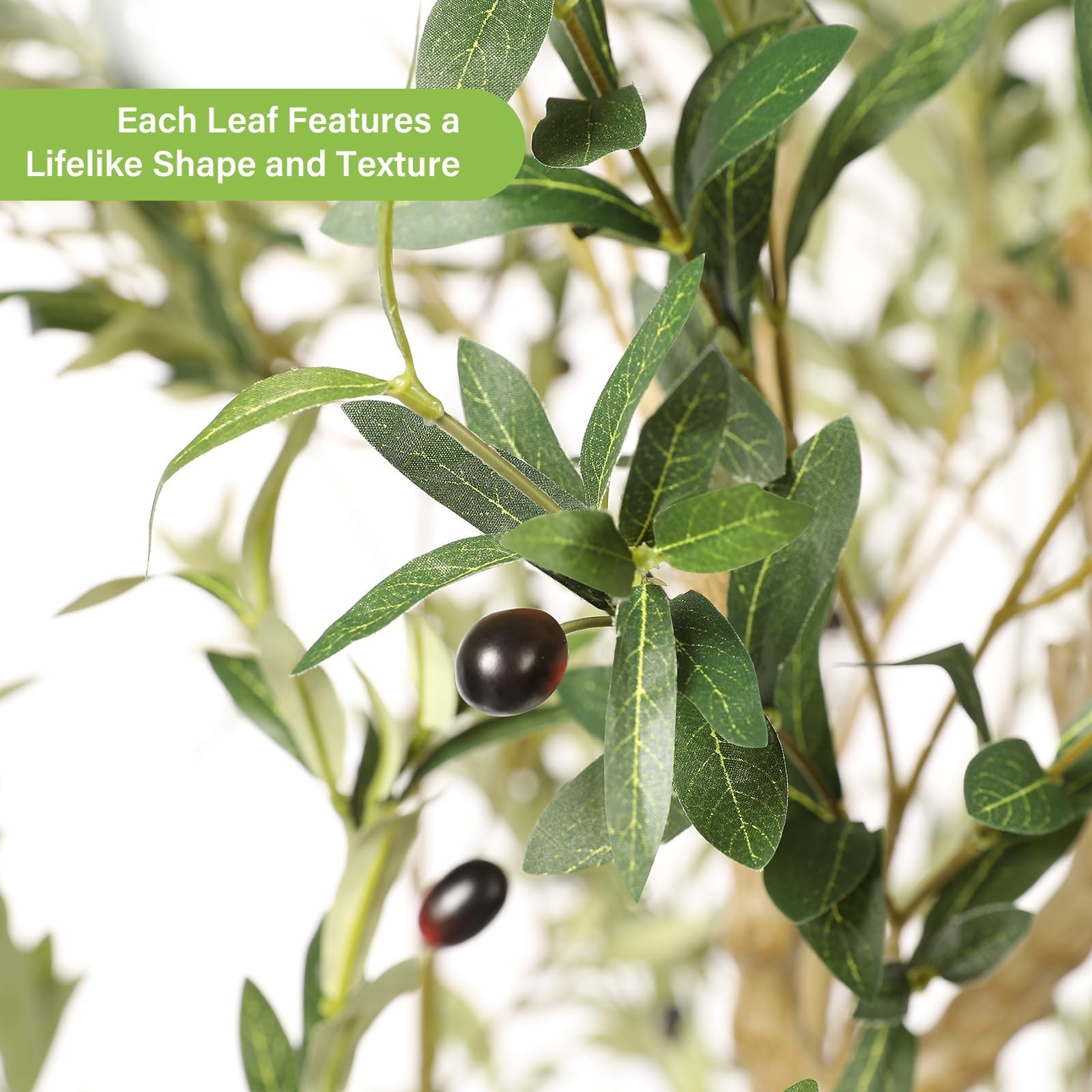 FEELEAD 8ft Artificial Olive Tree Indoor Large Branch Realistic Leaves