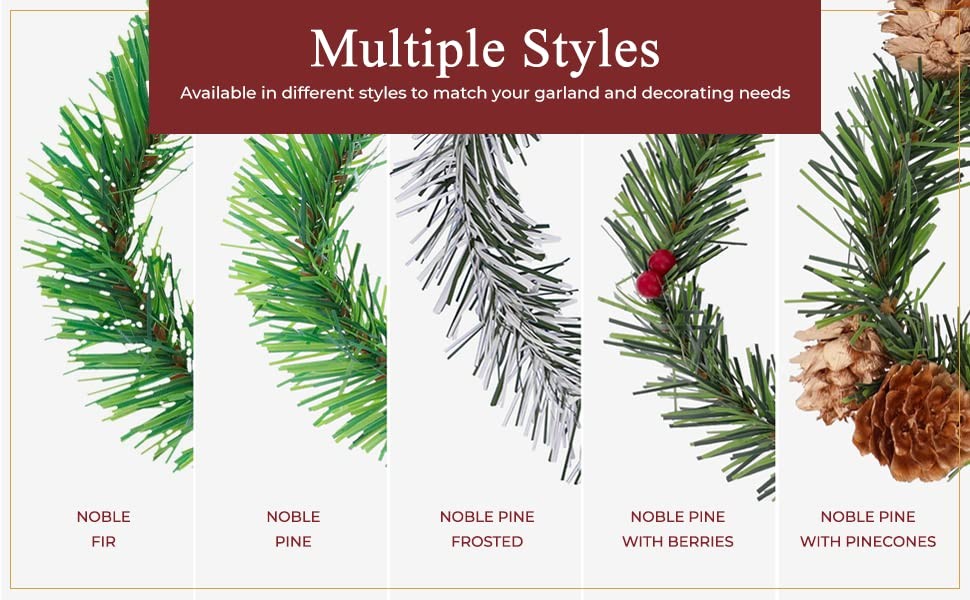 GarlandTies, 20 Pack 18 inches (Noble Fir) – Strong Greenery Twist Ties for H…