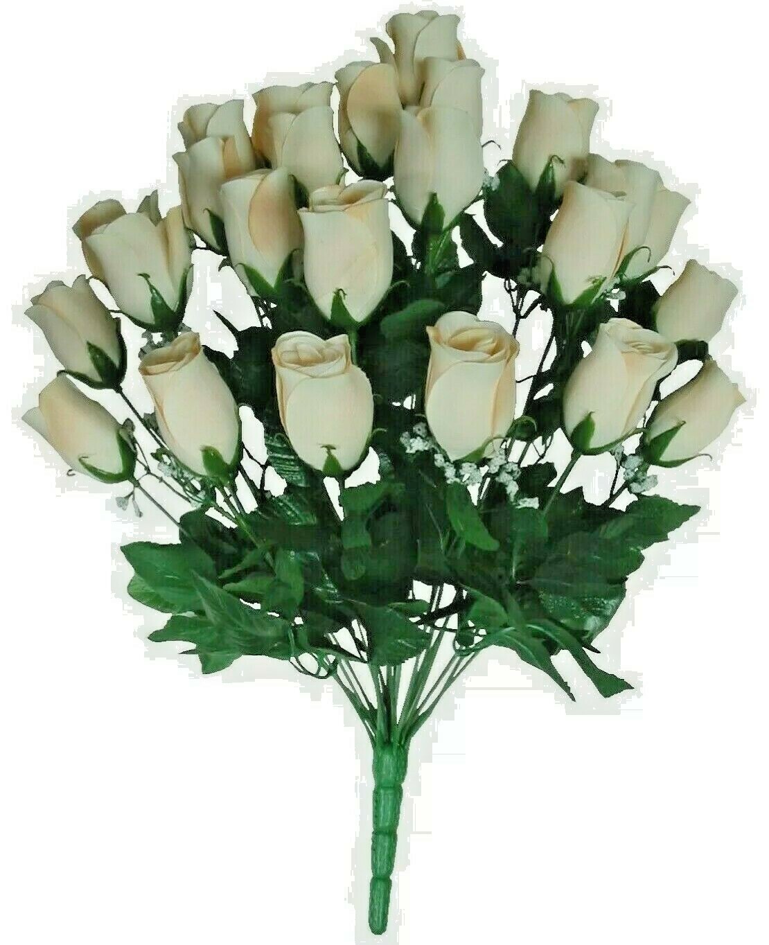 Light Beige Microfiber 24-Rose 22″ Bouquet Silk Flower Home Decors Arts Crafts