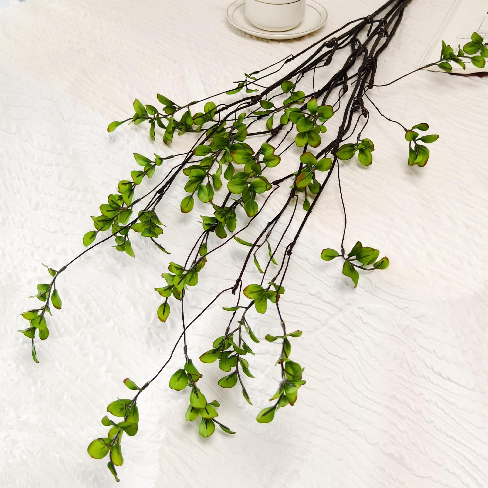 4 Pcs Artificial Ficus Branches Faux Eucalyptus Stems, 47.2 Inch Fake Greener…