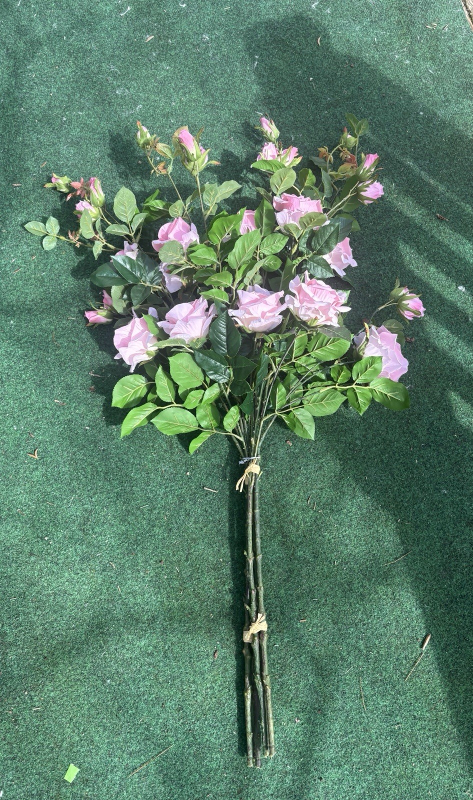 State Flower Pink Roses with Thorns 36″ Decorative Artificial Floral Bush large