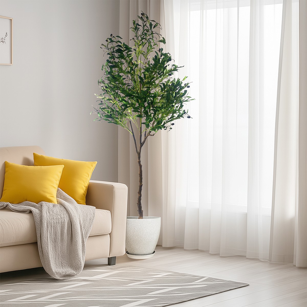Colourtree Artificial Olive Tree with Plant Pot for Office Home, Living Room