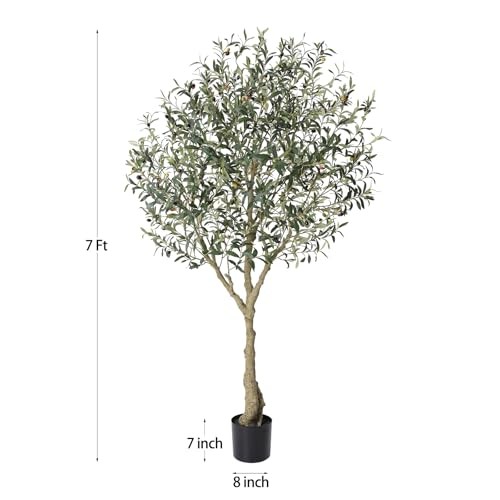 Olive Trees Artificial Indoor, 7Ft Artificial Olive Plants, Tall Faux 7ft V1.0