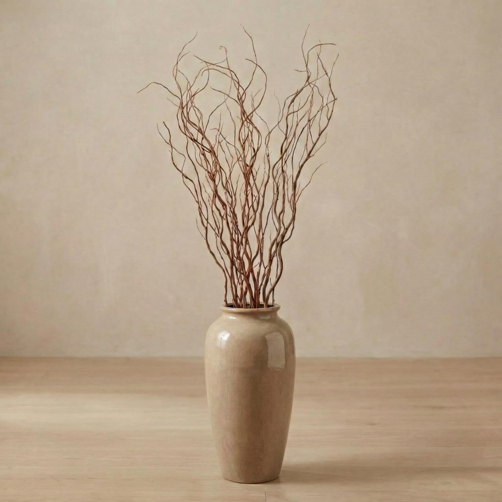 12 PCS 38 Inch Real Natural Dried Curly Willow Twig Branch Tall Floor Vase